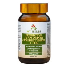 My Herbs Probiotyk 16 Szczepów z Prebiotykiem + FOS, kapsułki, 60 szt.