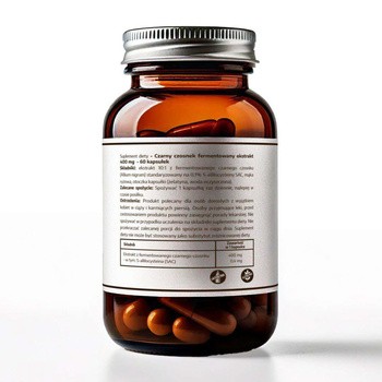 Pureline Nutrition Czarny czosnek fermentowany, ekstrakt, kapsułki, 60 szt.
