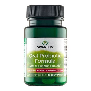 Swanson Probiotyczna formuła jamy ustnej,smak truskawkowy ,tabletki, 30 szt.