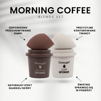 Donegal Chocolate Sponge, gąbka do makijażu + etui, 1 szt.