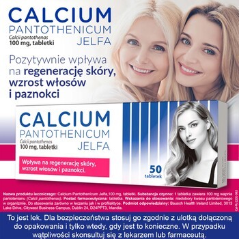 Calcium pantothenicum Jelfa, 100 mg tabletki, 50 szt.