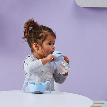 B.BOX, bidon dla dzieci, kubek niekapek ze słomką, Gelato Bubblegum, 6 m+, 240 ml