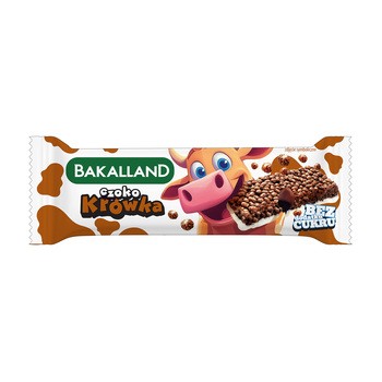 Bakalland, Czoko Krówka, baton zbożowy kakaowo-mleczny, z polewą o smaku białej czekolady, 25 g