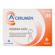 A-Cerumen, preparat do oczyszczania i higieny uszu, 2 ml, 5 ampułek https://azcdn.doz.pl/image/d/product/d977294d-scale-180x180.png