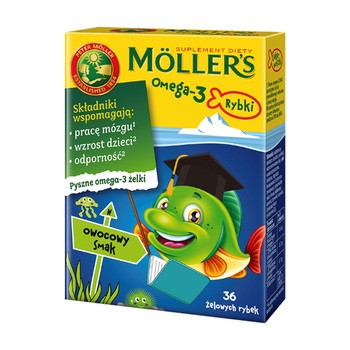 Zestaw  MIX Mollers Omega-3 Rybki, różne smaki