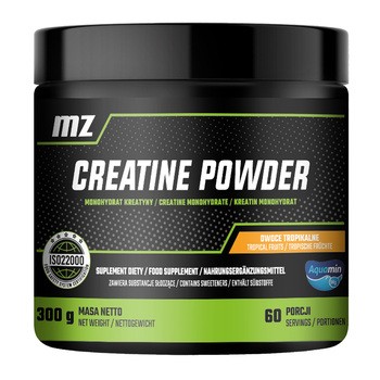 MZ Creatine Powder, proszek, smak owoców tropikalnych, 300 g