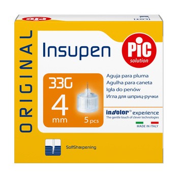 PiC Solution Insupen, igły do penów insulinowych 33G x 4 mm, 5 szt.