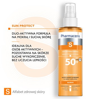 Pharmaceris S, suchy olejek ochronny do ciała SPF 50+, 200 ml
