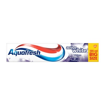 Aquafresh Active White, wybielejąca pasta do zębów przeciw próchnicy o potrójnej formule działania z fluorkiem, 125 ml