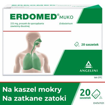 Erdomed Muko, 225 mg, proszek do sporządzania zawiesiny doustnej, 20 saszetek