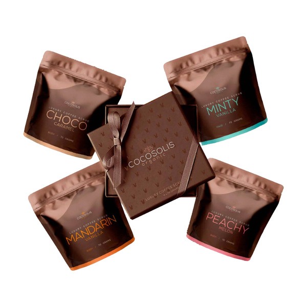 Cocosolis Cocosolis Luxury Coffee Scrub, zestaw 4 peelingów do ciała i twarzy, 4 x 70 g — Inhaltsstoffe und Bewertung
