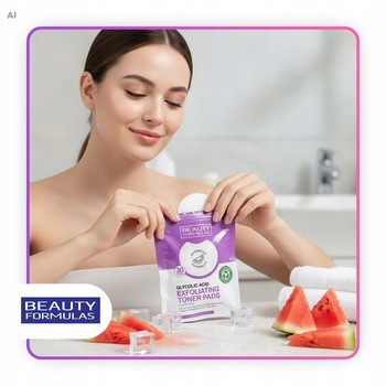 Beauty Formulas, złuszczające płatki z kwasem glikolowym i ekstraktem z arbuza, 30 szt.