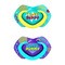 Canpol Babies, smoczek silikonowy, symetryczny, Neon Love, 0-6 m, blue, 2 szt.