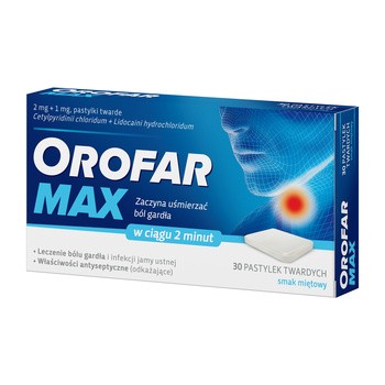 Orofar MAX, 2 mg+1 mg, pastylki twarde, 30 szt.