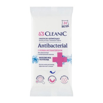 Cleanic Antibacterial, chusteczki odświeżające, 24 szt.