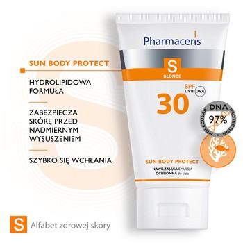 Pharmaceris S, nawilżająca emulsja ochronna do ciała, SPF 30, 150 ml