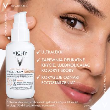 Vichy Capital Soleil, fluid koloryzujący przeciw fotostarzeniu się skóry SPF 50+, tinted, 40 ml
