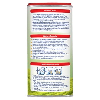 Humana, Herbatka owocowa z ekstraktem z owoców, po 8 miesiącu, 200 g