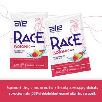 Ale Race Isotonic Drink Raspberry & Lime Flavor, proszek, 31,5 g