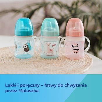 Canpol Easy Start, kubek treningowy, Exotic Animals, różowy, 120 ml