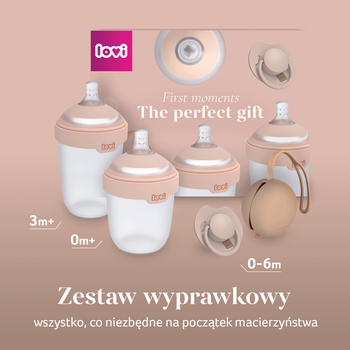 Lovi Mammafeel, zestaw wyprawkowy (butelka 150 ml + butelka 250 ml + smoczek + etui)