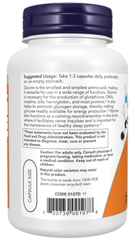 Now Foods Glycine 1000 mg, kapsułki, 100 szt.