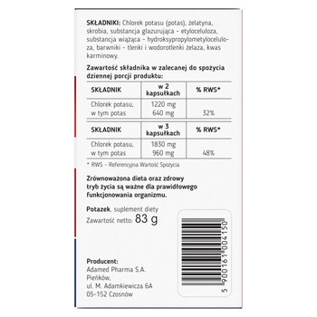 Potazek, kapsułki o przedłużonym uwalnianiu, 100 szt.