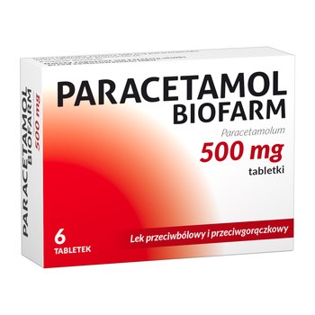 Paracetamol  Biofarm, 500 mg, tabletki,  6 szt.