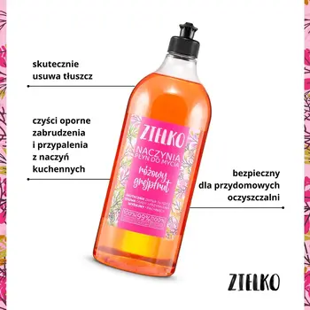 Zielko, Płyn do mycia naczyń, różowy grejpfrut, 1000 ml