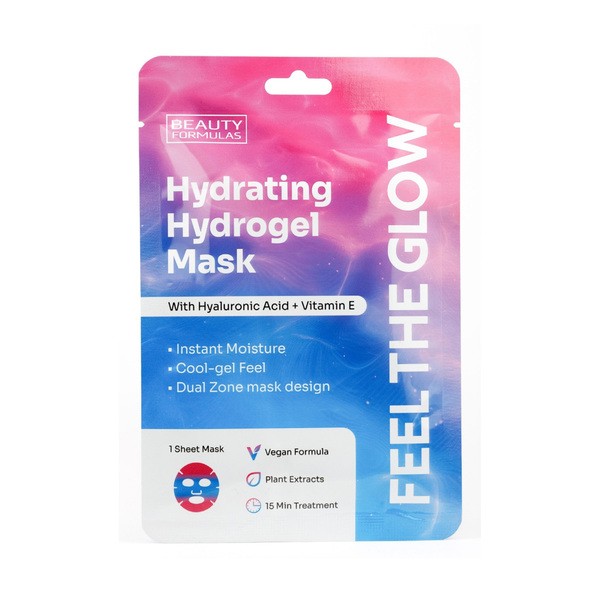 Beauty Formulas Beauty Formulas, Hydrogel Maske feuchtigkeitsspendend mit Hyaluronsäure und Vitamin E, 1szt. — Inhaltsstoffe und Bewertung