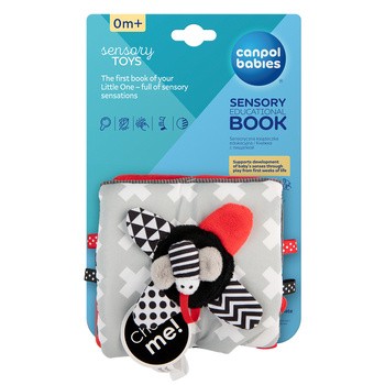 Canpol Babies Sensory Toys, pluszowa kontrastowa książeczka edukacyjna, 1 szt.