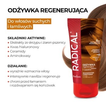 Radical, odżywka regenerująca do włosów suchych i łamliwych, 150 ml