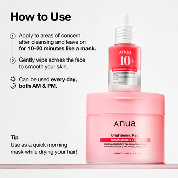 Anua Niacinamide 5 TXA Brightening Pad, płatki tonizujące do twarzy, 60 szt.