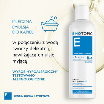 Emotopic E Med+, emulsja do kąpieli do codziennego stosowania, 400 ml