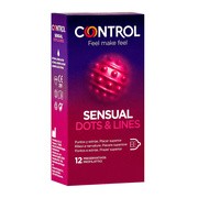 Control Sensual Dots & Lines, prezerwatywy z wypustkami, 12 szt.        