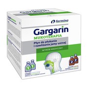 Gargarin Mukoterapia, zestaw do płukania i nawilżania jamy ustnej, 4 x 225 ml        