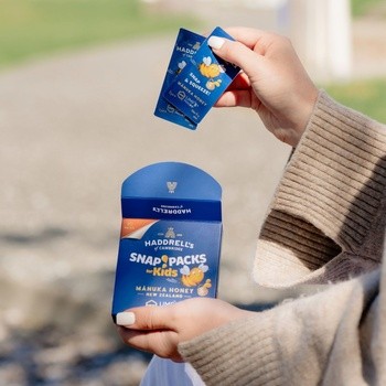 Haddrell's, Manuka Honey, miód manuka, Snap Packs for Kids, UMF5+, MGO83+, 10 x 5 g