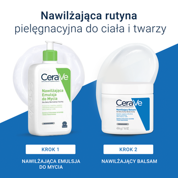 Zestaw CeraVe, nawilżający balsam do twarzy i ciała z ceramidami do skóry suchej i bardzo suchej, 454 g + opakowanie uzupełniające refill, 454 g