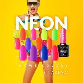 Claresa Neon Lights, lakier hybrydowy, 12 Neon, 5 g