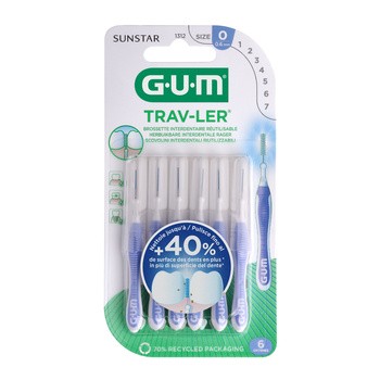 Gum Trav-Ler, szczoteczka międzyzębowa, 0,6 mm, wrzosowa, 6 szt.