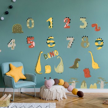 Sipo, Naklejki na ścianę dla dzieci, Cyfry Dino, 1 szt.