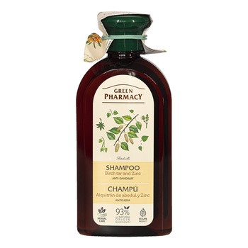 Green Pharmacy, szampon przeciwłupieżowy z dziegciem brzozowym i cynkiem, 350 ml