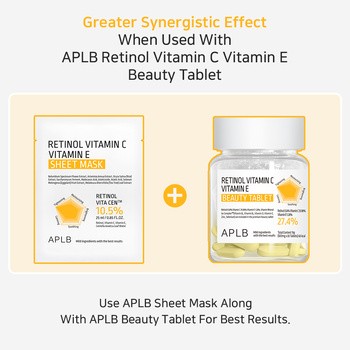 APLB Retinol Vitamin C Vitamin E Sheet Mask, maska w płachcie na twarz z retinolem oraz witaminami C i E, 25 ml