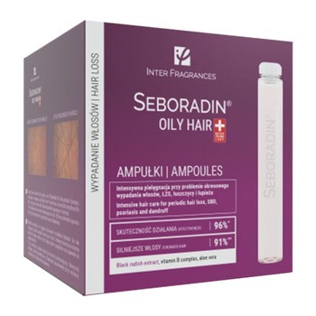 Seboradin Oily Hair, ampułki włosy przetłuszczające się i skłonne do wypadania, 7 x 5,5 ml
