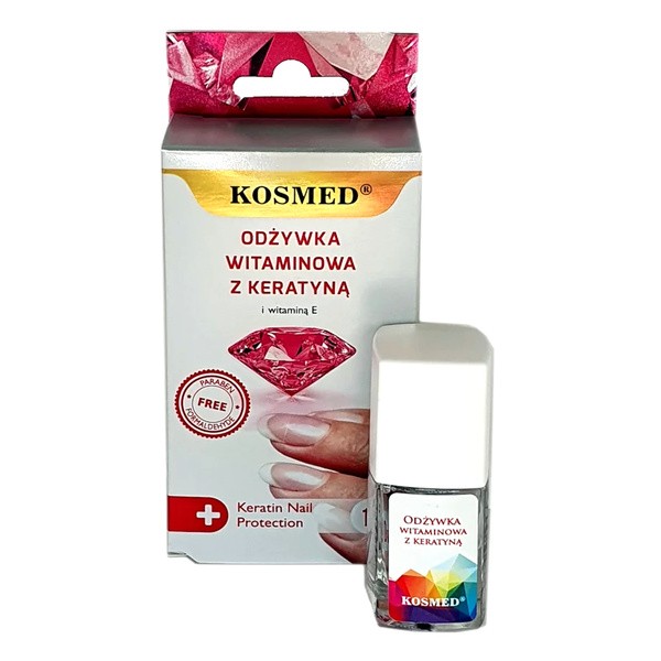 Kosmed, Nagelpflege, Vitamin mit Keratin, 9 ml