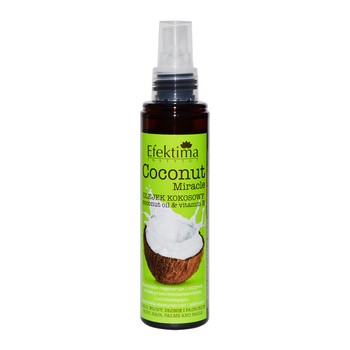 Efektima Coconut Miracle, olejek kokosowy do ciała i włosów, 150 ml