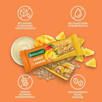 Bakalland, musli mango, baton zbożowy, 40 g