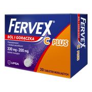 Fervex Ból i Gorączka C Plus, 330 mg + 200 mg, tabletki musujące, 20 szt.