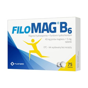 Filomag B6, 40 mg+ 5 mg, tabletki, 75 szt.