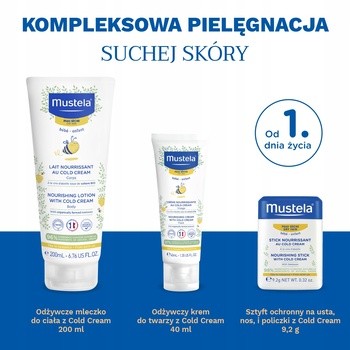 Mustela, krem odżywczy z Cold Cream i organicznym woskiem pszczelim, 40 ml